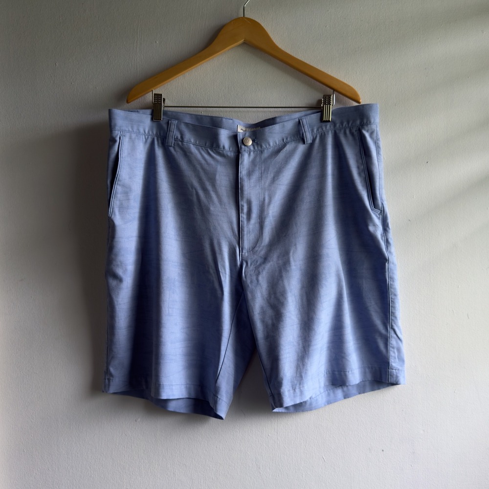 Peter Millar Golf Shorts Mens 40 Blue Performance Tonal Print Preppy Casual